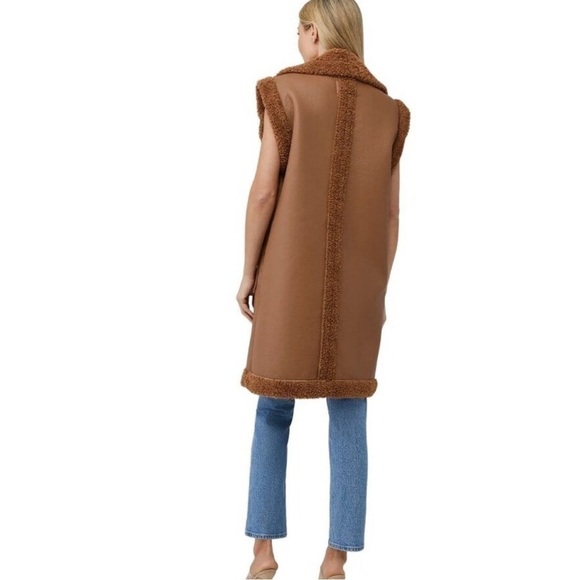 NWT Blank NYC Touch And Go Vest Brown Vegan Leather Size Medium - Picture 6 of 10